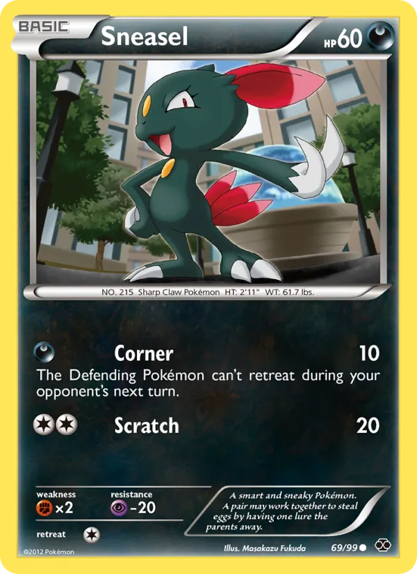 Kartu Sneasel dari Next Destinies, nomor 69/99