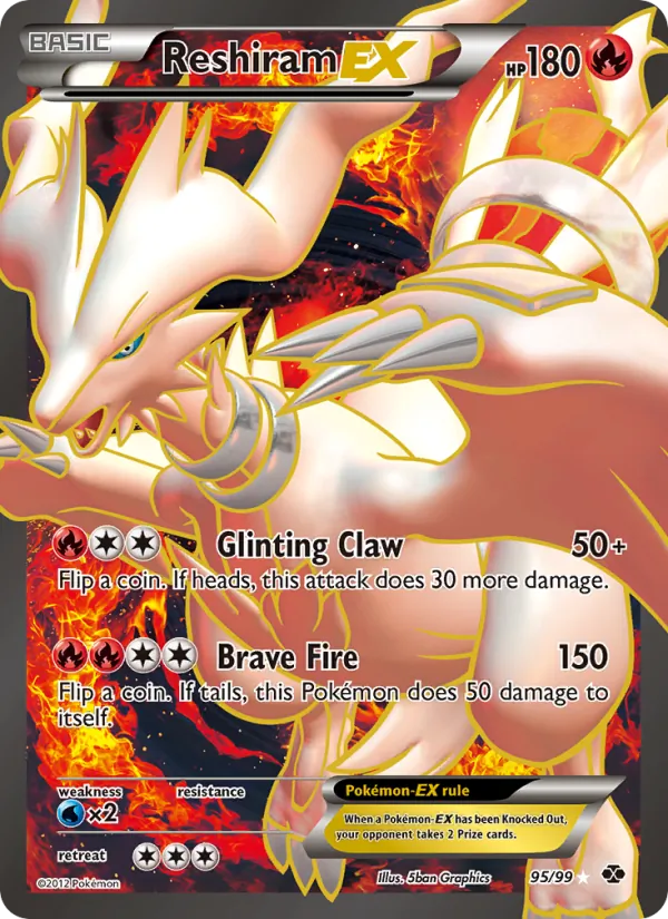 Kartu Reshiram-EX dari Next Destinies, nomor 95/99