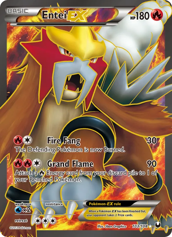 Kartu Entei-EX dari Dark Explorers, nomor 103/108
