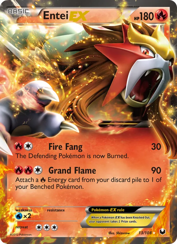 Kaart Entei-EX uit Dark Explorers, nummer 13/108