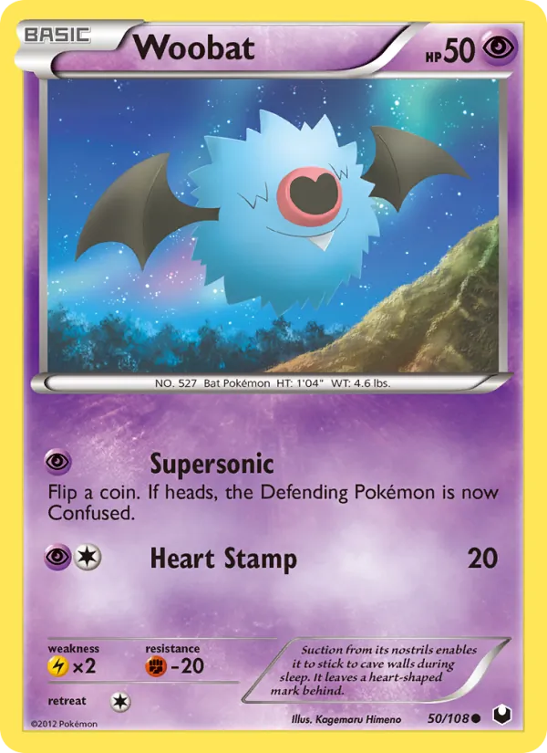 Kaart Woobat uit Dark Explorers, nummer 50/108