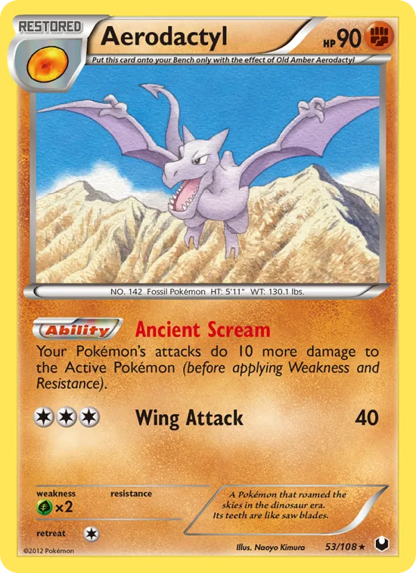 Kaart Aerodactyl uit Dark Explorers, nummer 53/108