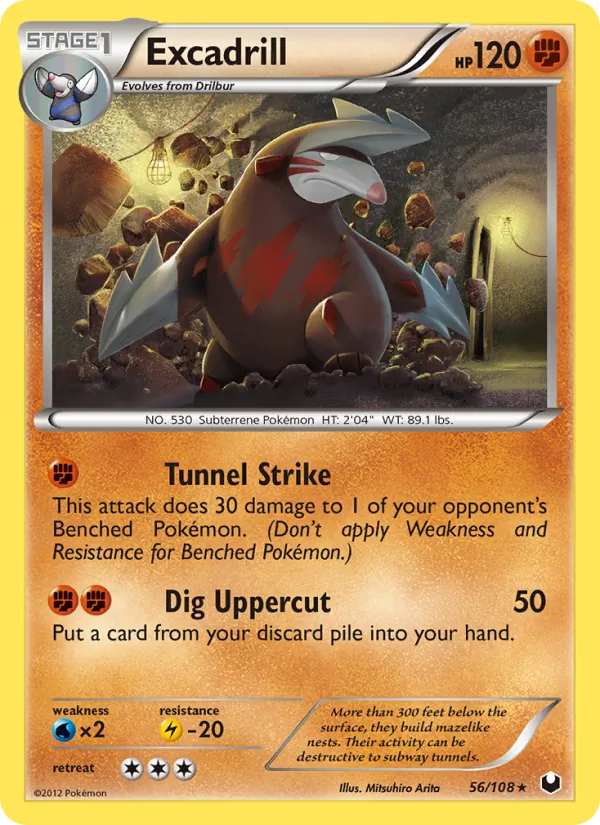 Kaart Excadrill uit Dark Explorers, nummer 56/108