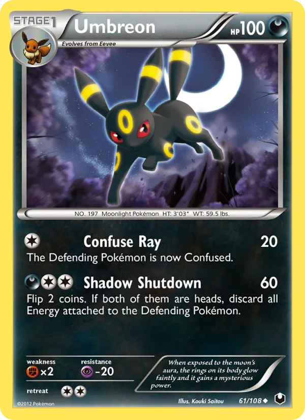 Umbreon card from Dark Explorers, number 61/108