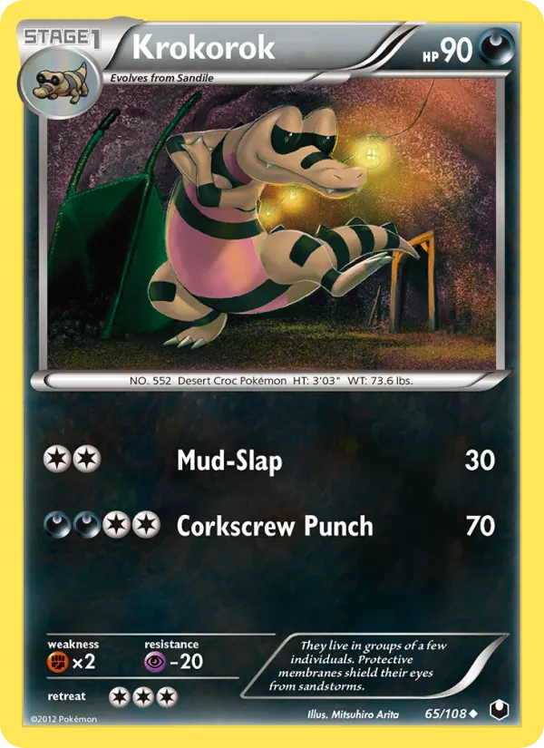 Kaart Krokorok uit Dark Explorers, nummer 65/108