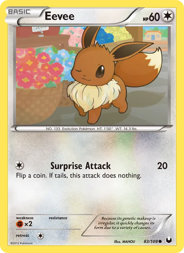 Kartu Eevee dari Dark Explorers, nomor 83/108