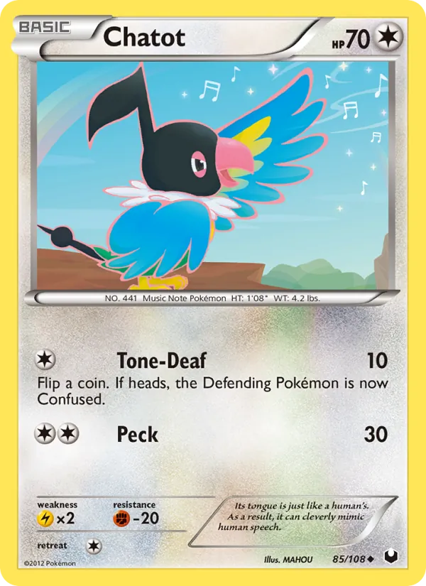 Kartu Chatot dari Dark Explorers, nomor 85/108