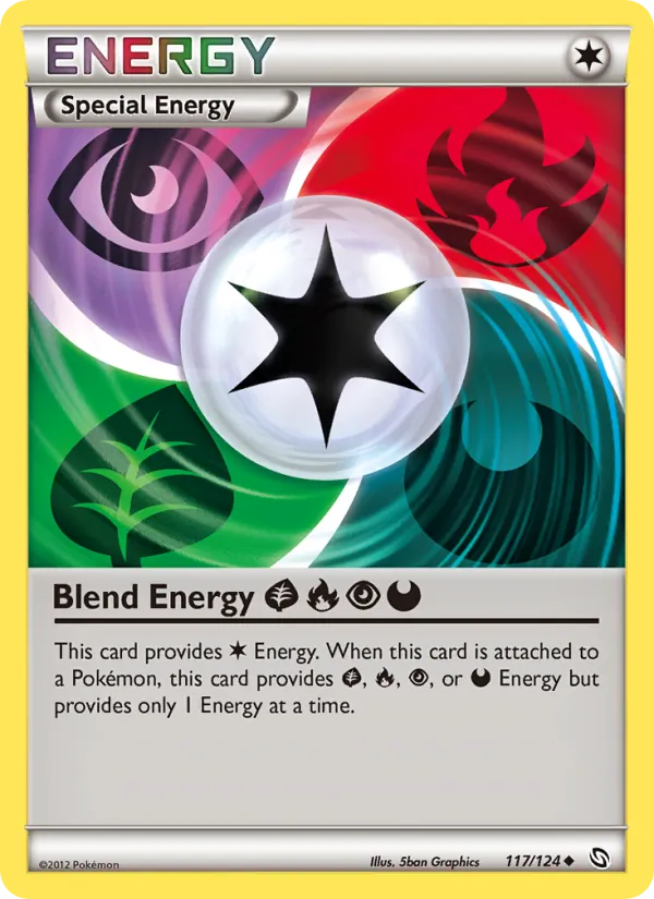 Kaart Blend Energy Grass Fire Psychic Darkness uit Dragons Exalted, nummer 117/124