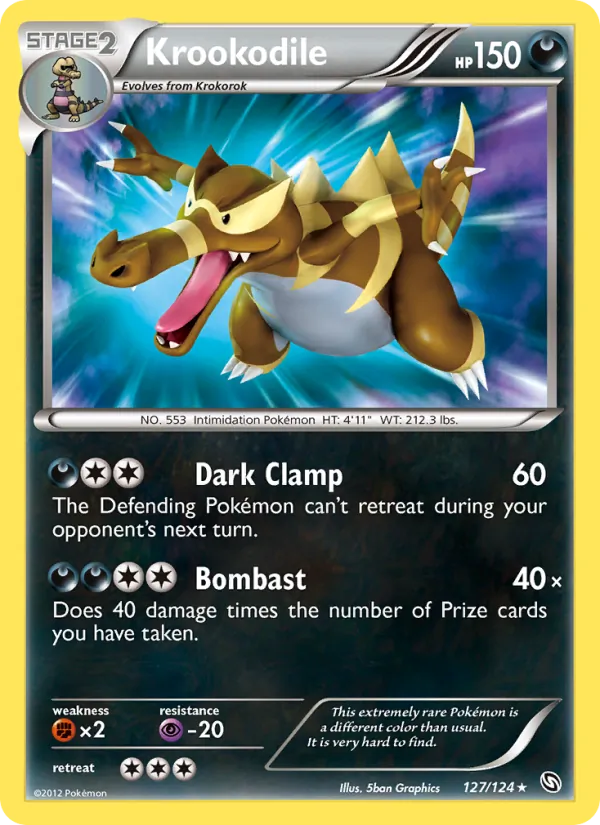 Krookodile card from Dragons Exalted, number 127/124
