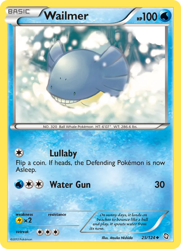 Wailmer card from Dragons Exalted, number 25/124