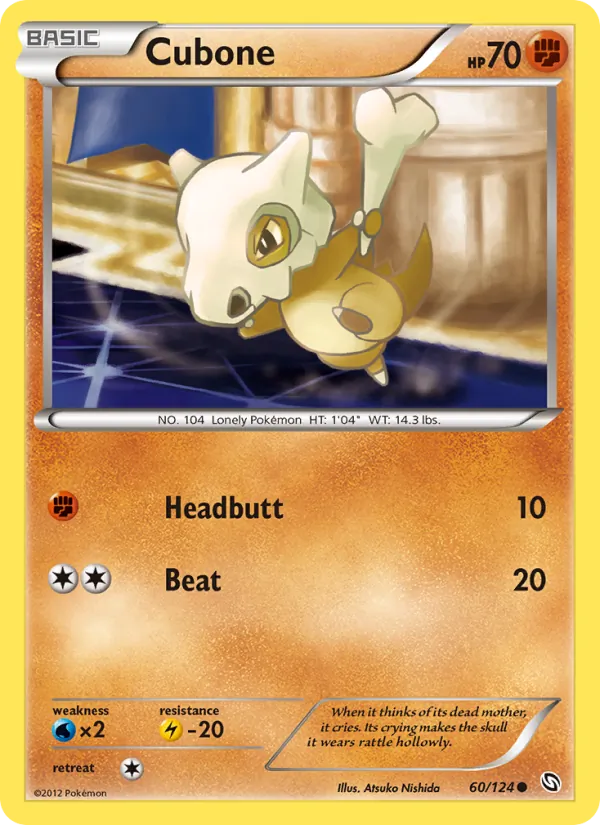 Kartu Cubone dari Dragons Exalted, nomor 60/124