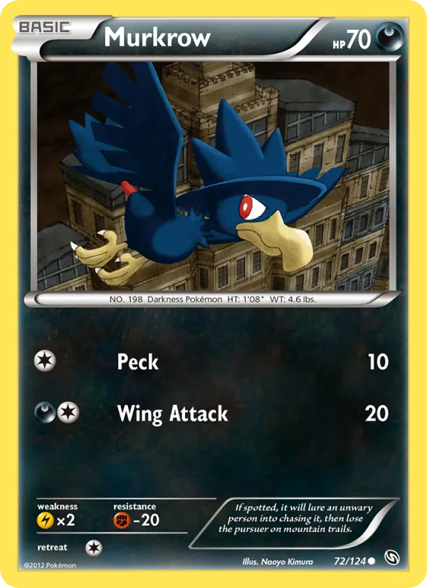 Kartu Murkrow dari Dragons Exalted, nomor 72/124