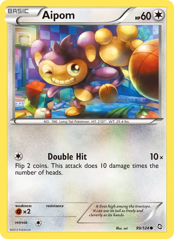 Kartu Aipom dari Dragons Exalted, nomor 99/124