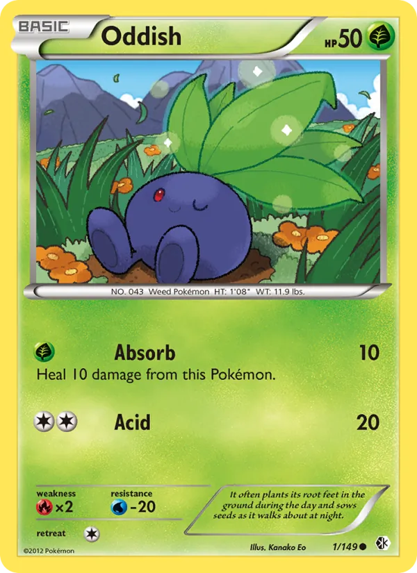Kaart Oddish uit Boundaries Crossed, nummer 1/149