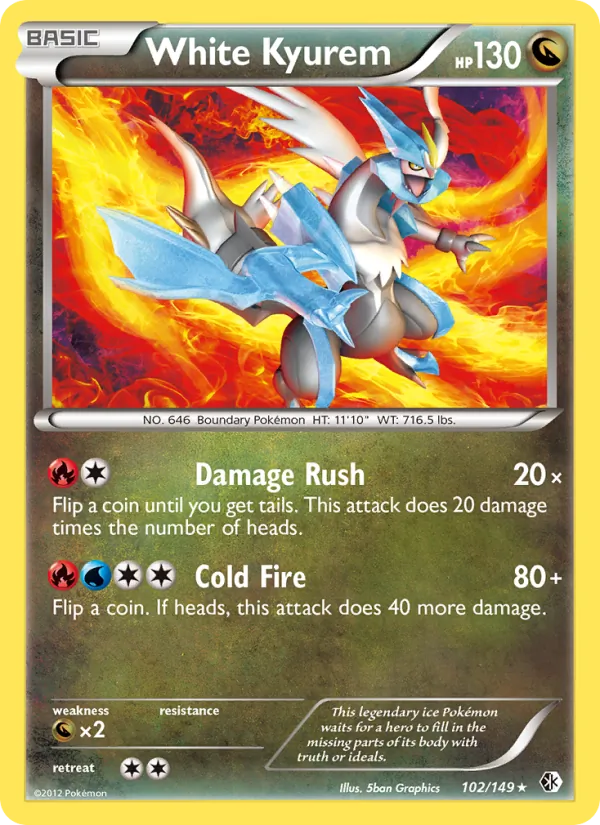 Kartu White Kyurem dari Boundaries Crossed, nomor 102/149