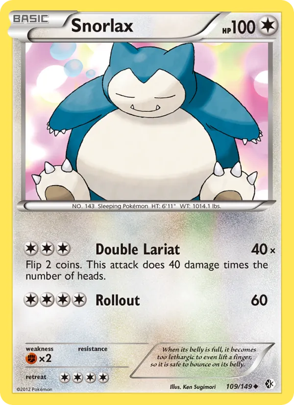 Kaart Snorlax uit Boundaries Crossed, nummer 109/149