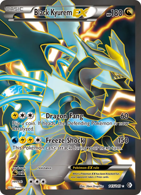 Kartu Black Kyurem-EX dari Boundaries Crossed, nomor 145/149