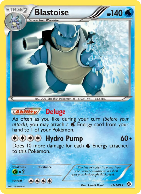 Blastoise card from Boundaries Crossed, number 31/149