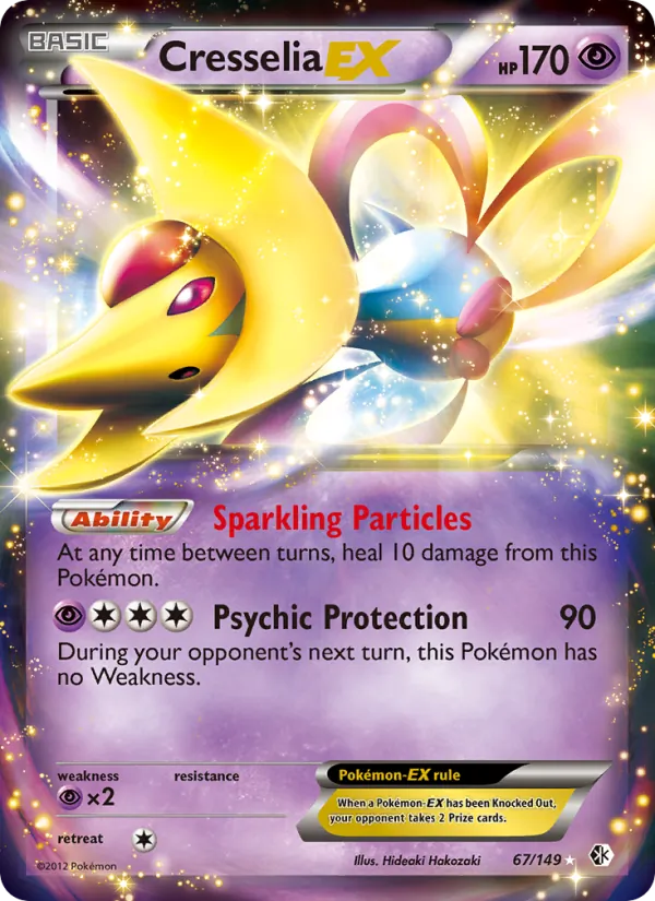 Kartu Cresselia-EX dari Boundaries Crossed, nomor 67/149