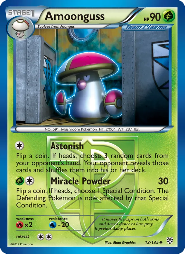 Kartu Amoonguss dari Plasma Storm, nomor 13/135