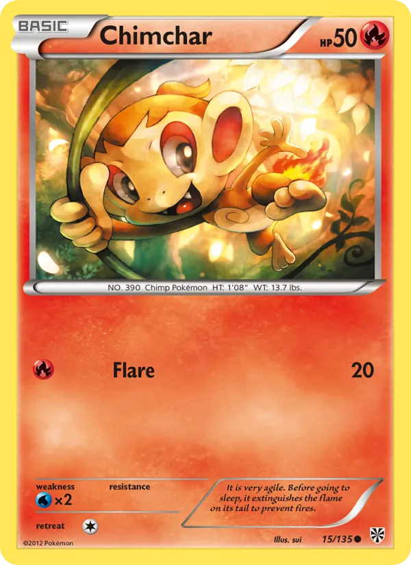 Kartu Chimchar dari Plasma Storm, nomor 15/135