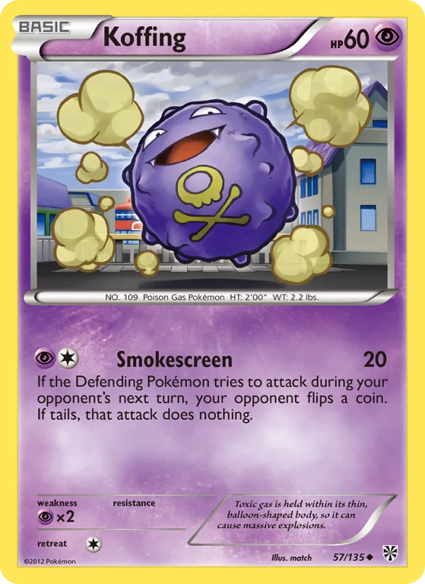 Kaart Koffing uit Plasma Storm, nummer 57/135