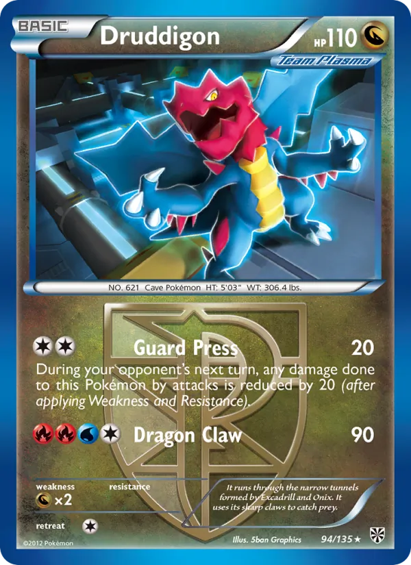 Druddigon card from Plasma Storm, number 94/135