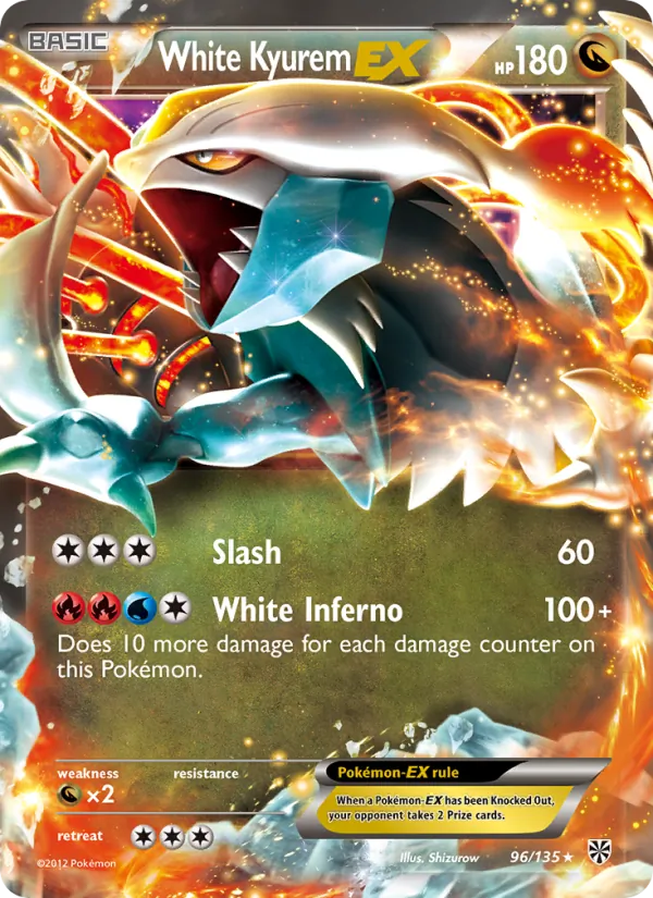 White Kyurem-EX card from Plasma Storm, number 96/135