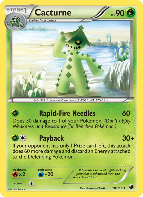 Cacturne card from Plasma Freeze, number 10/116
