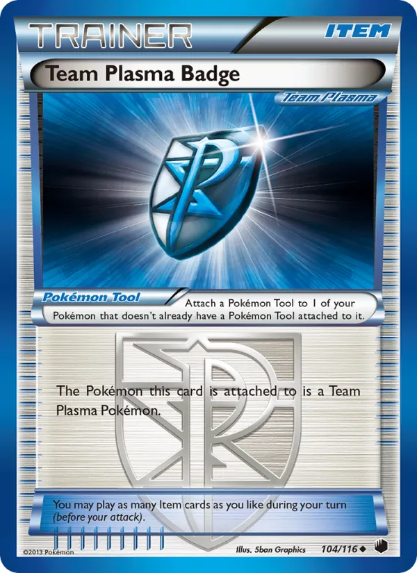Team Plasma Badge card from Plasma Freeze, number 104/116