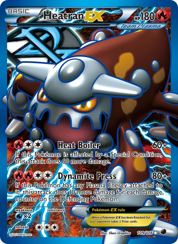 Heatran-EX card from Plasma Freeze, number 109/116