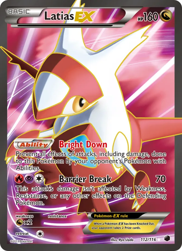 Latias-EX card from Plasma Freeze, number 112/116