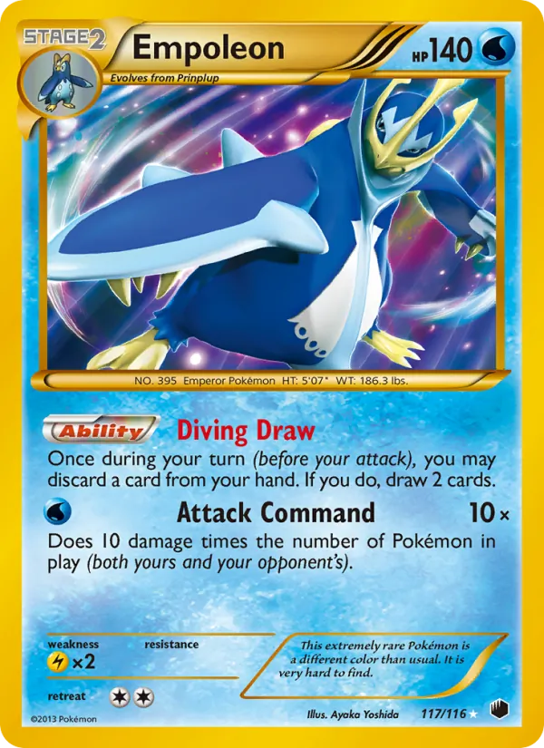 Empoleon card from Plasma Freeze, number 117/116
