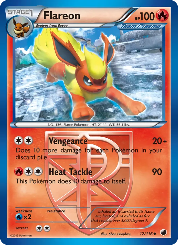 Flareon card from Plasma Freeze, number 12/116