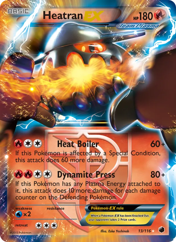Heatran-EX card from Plasma Freeze, number 13/116