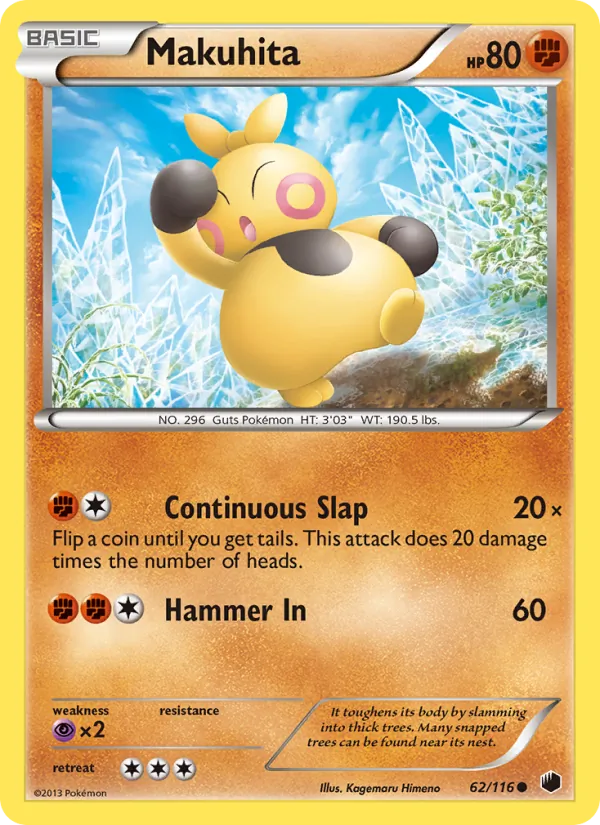 Makuhita card from Plasma Freeze, number 62/116