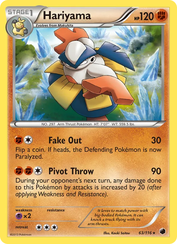 Hariyama card from Plasma Freeze, number 63/116