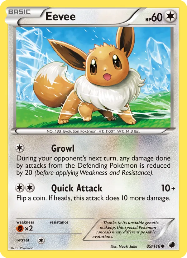 Eevee card from Plasma Freeze, number 89/116