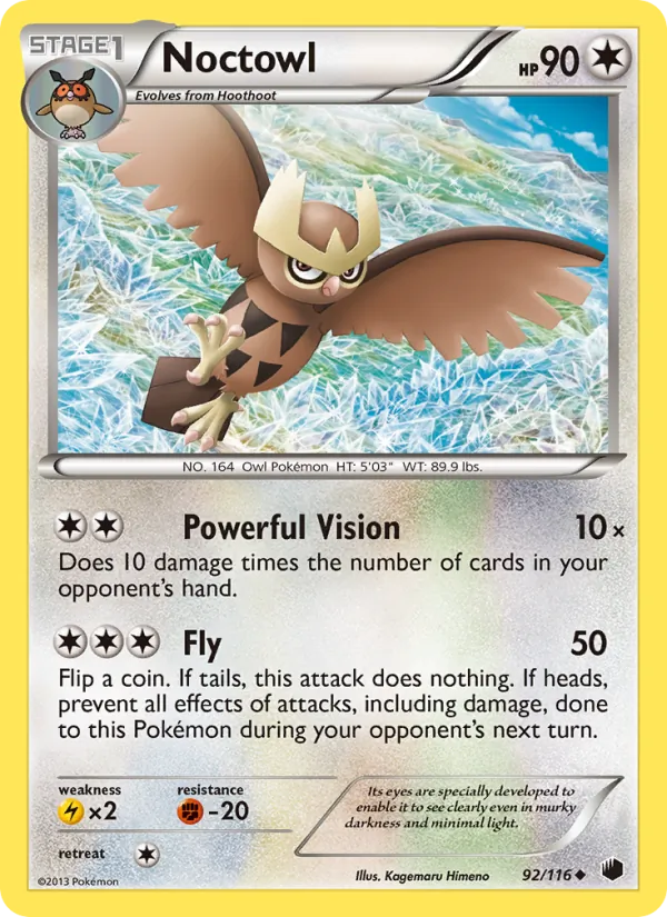 Noctowl card from Plasma Freeze, number 92/116