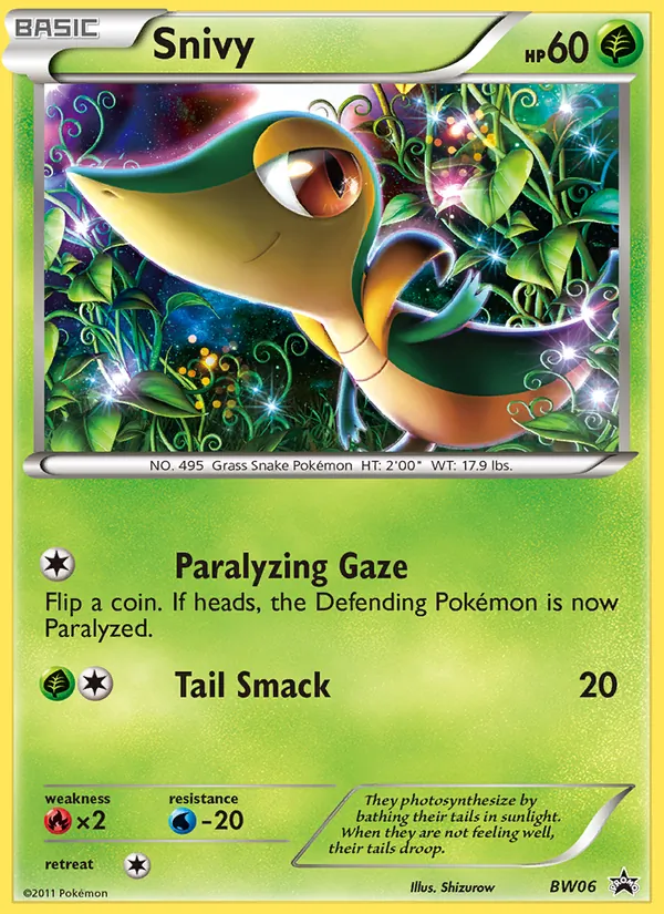 Kartu Snivy dari BW Black Star Promos, nomor BW06/101
