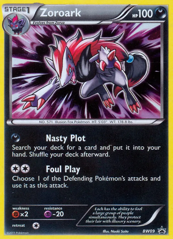 Kaart Zoroark uit BW Black Star Promos, nummer BW09/101