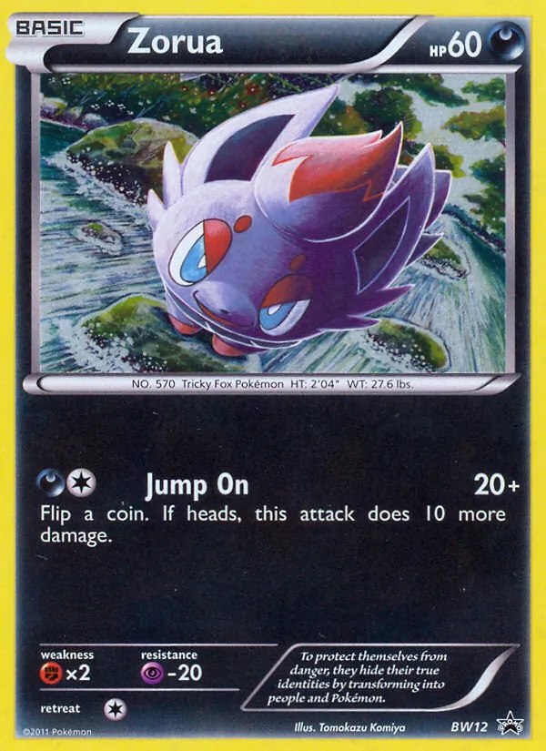 Kartu Zorua dari BW Black Star Promos, nomor BW12/101