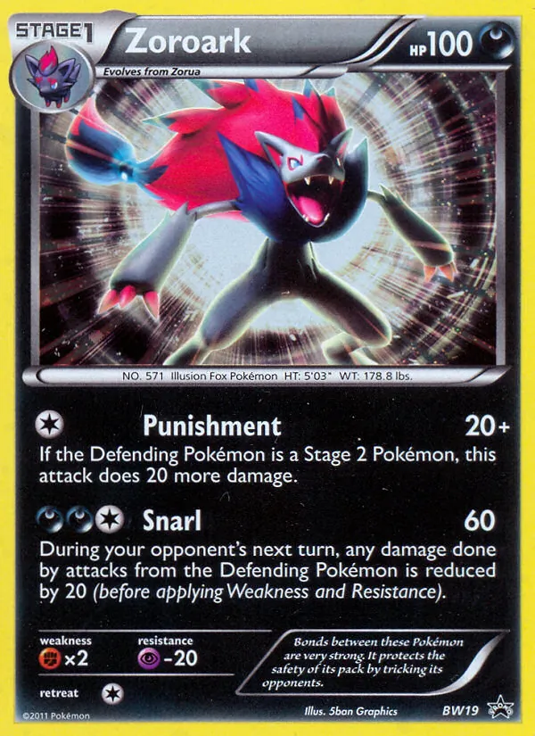 Kaart Zoroark uit BW Black Star Promos, nummer BW19/101