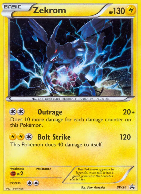 Karte Zekrom aus BW Black Star Promos, Nummer BW24/101