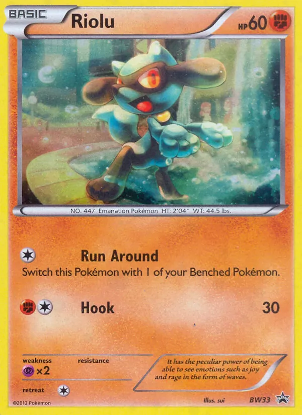 Kartu Riolu dari BW Black Star Promos, nomor BW33/101
