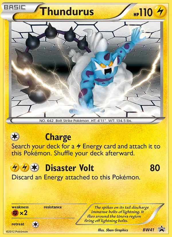 Kartu Thundurus dari BW Black Star Promos, nomor BW41/101