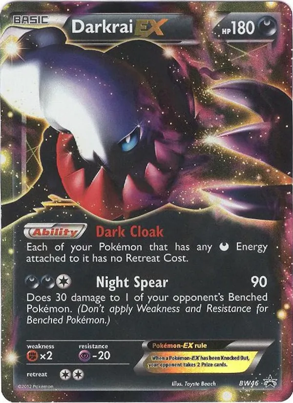 Kaart Darkrai-EX uit BW Black Star Promos, nummer BW46/101