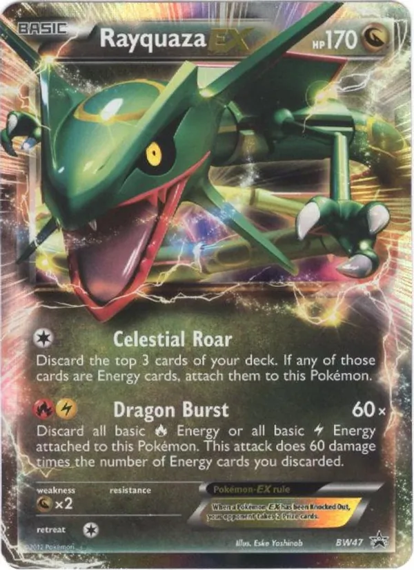Kartu Rayquaza-EX dari BW Black Star Promos, nomor BW47/101