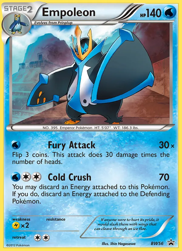 Kartu Empoleon dari BW Black Star Promos, nomor BW56/101