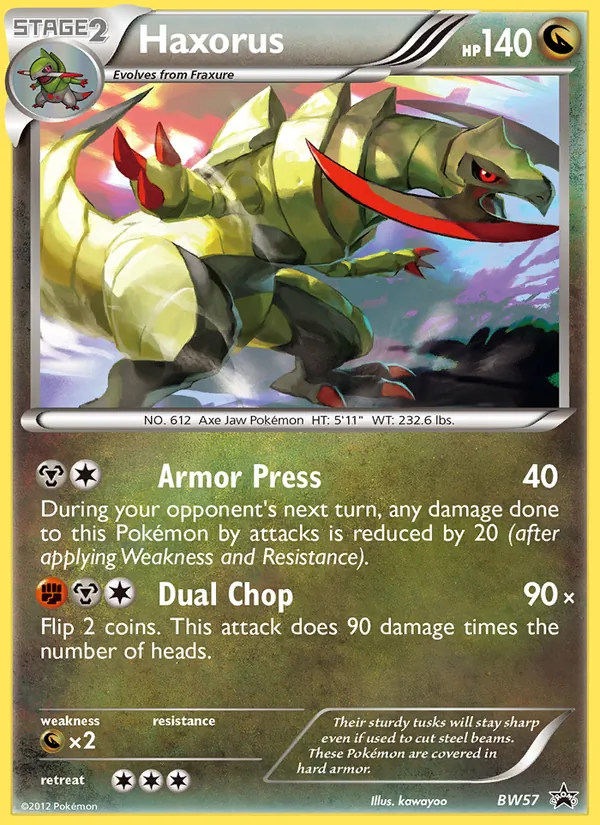 Kaart Haxorus uit BW Black Star Promos, nummer BW57/101